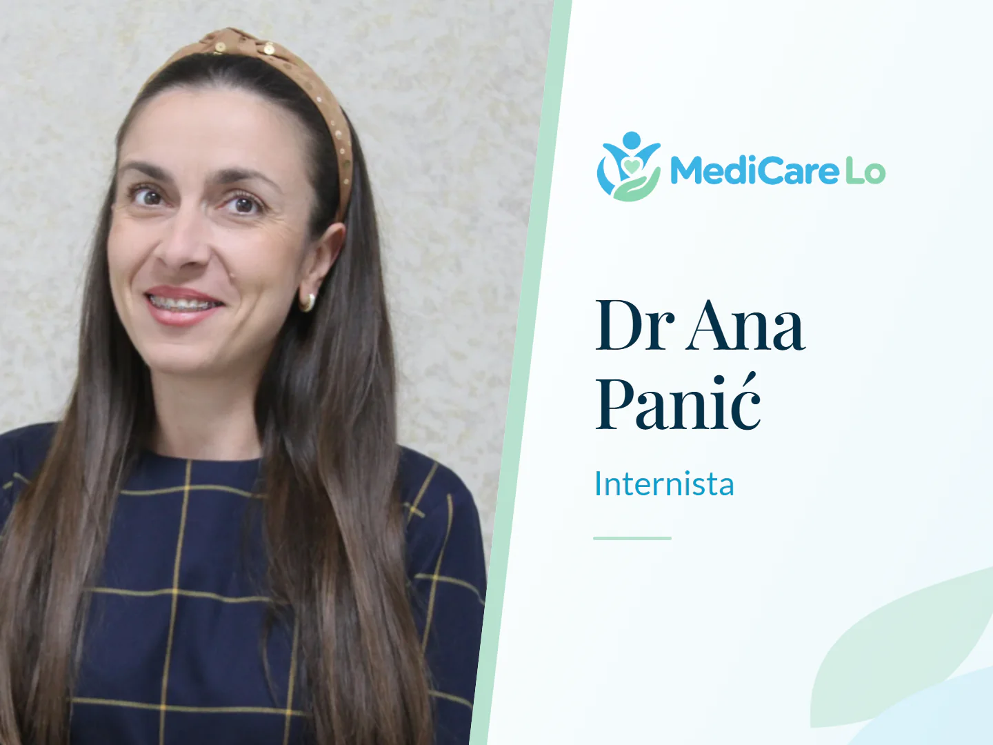 Dr Ana Panić — internal medicine specialist